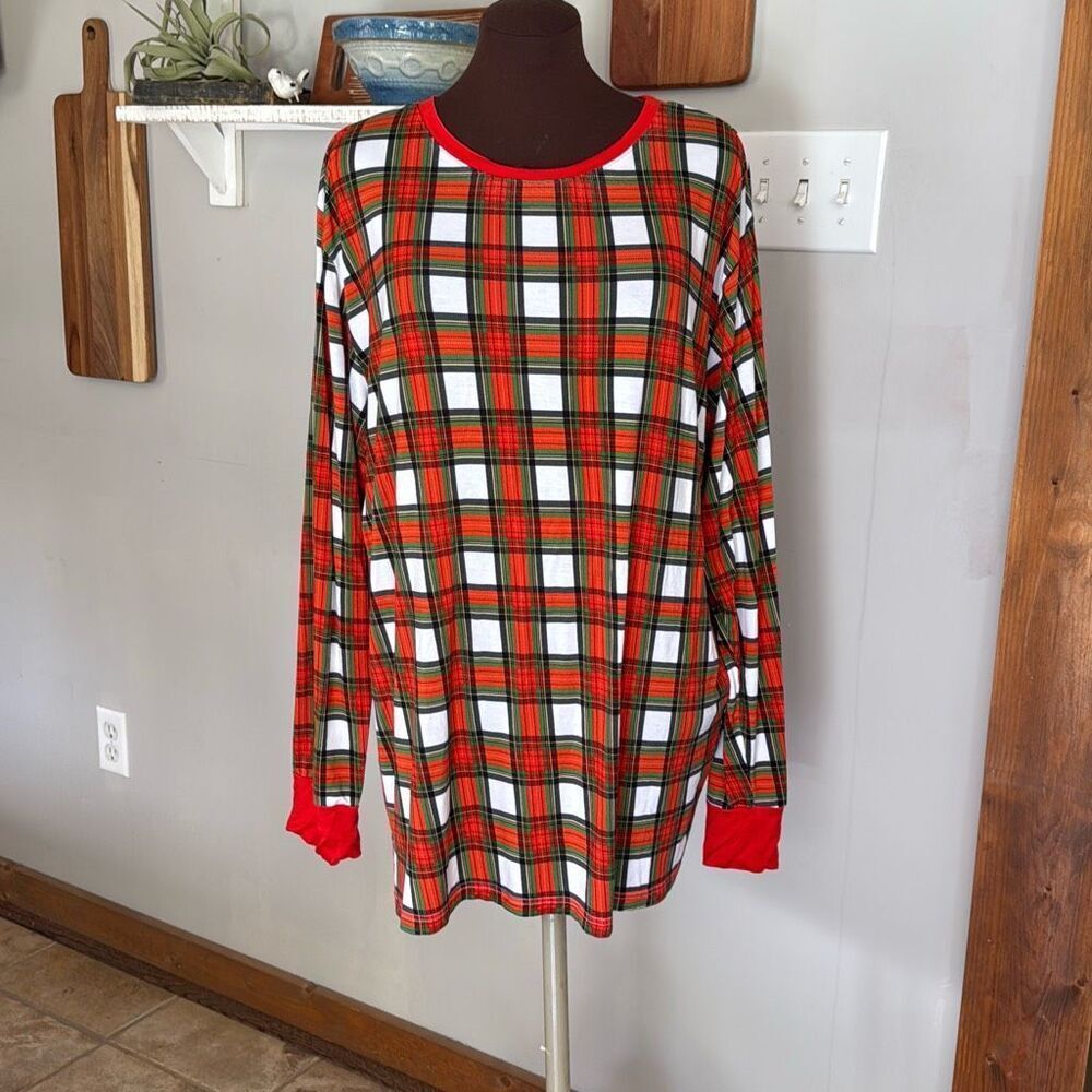 Kiki and Lulu plaid nightgown pajamas women's size 2XL red white Christmas holid